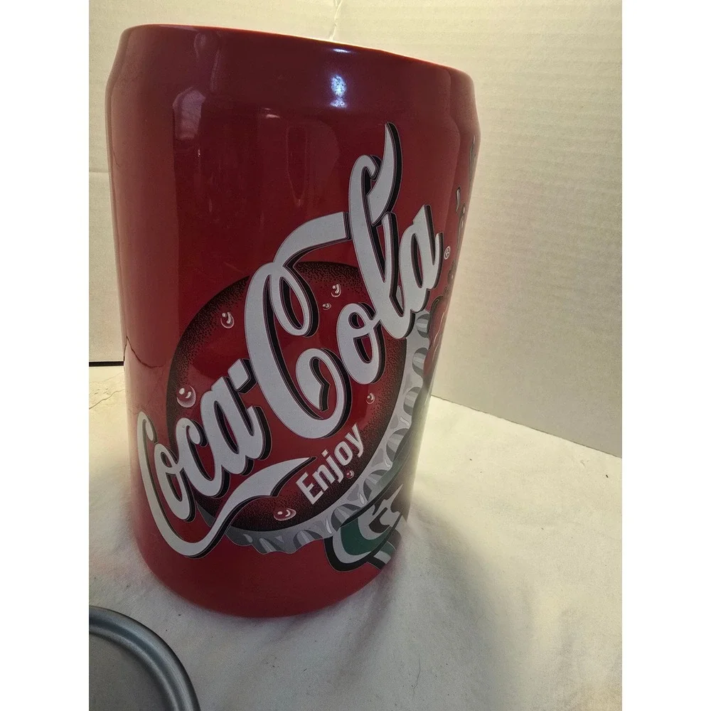 Large Gibson Coca-Cola Ceramic Cookie Jar Classic Soda Can Design Red White